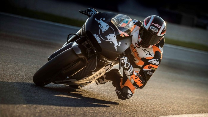 KTM RC16 motorcycle racer on track