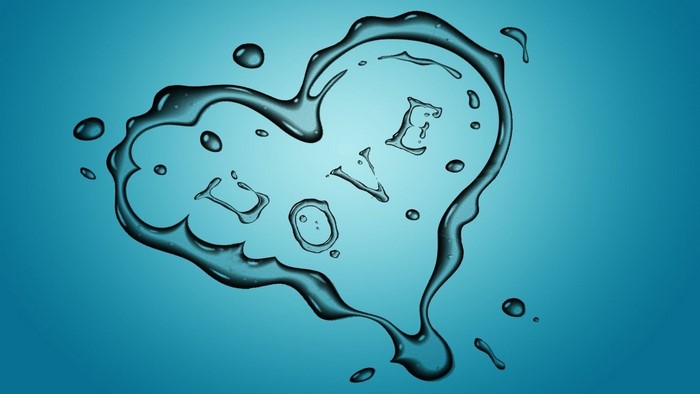 Love Shapes Water Drops Heart