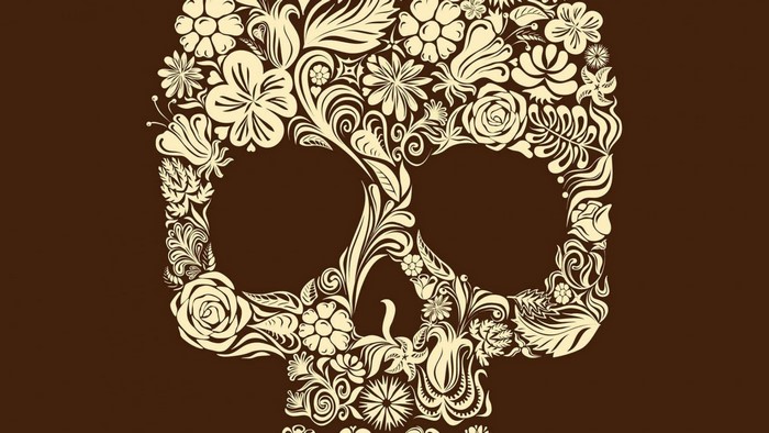 Skull made of flowers illustration