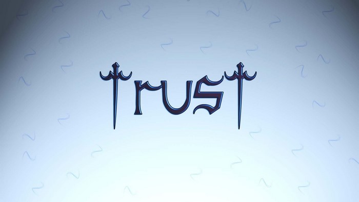 Trust logo with sword elements