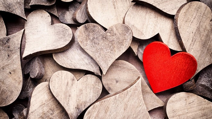 Wood Hearts Background