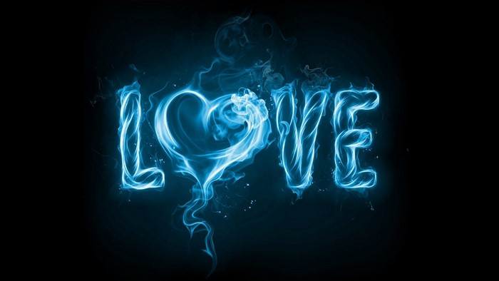 Blue Smoke Heart Love Art