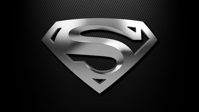 Superman Steel Logo on Carbon Fiber Background
