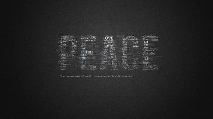 Peace Word Composed Typography