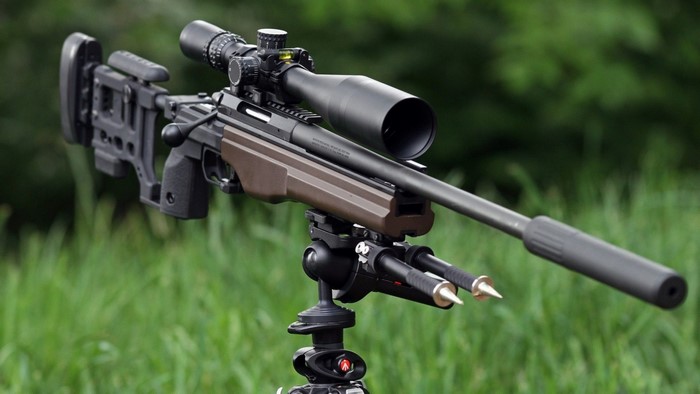 Sako TRG 22 Sniper Rifle on Tripod