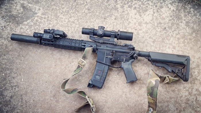 Assault Rifle with Scope and Suppressor