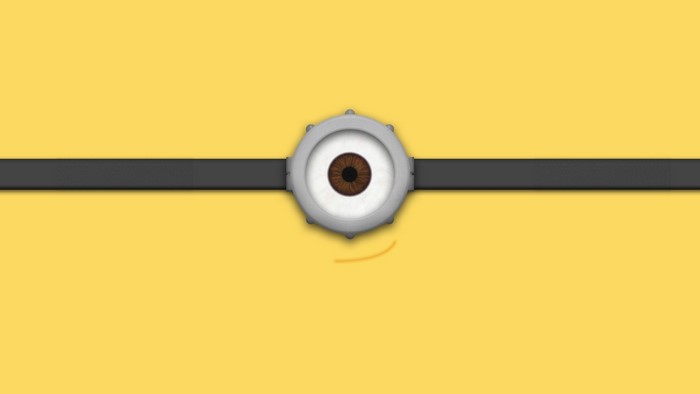 Minion Goggle Eye on Yellow Background