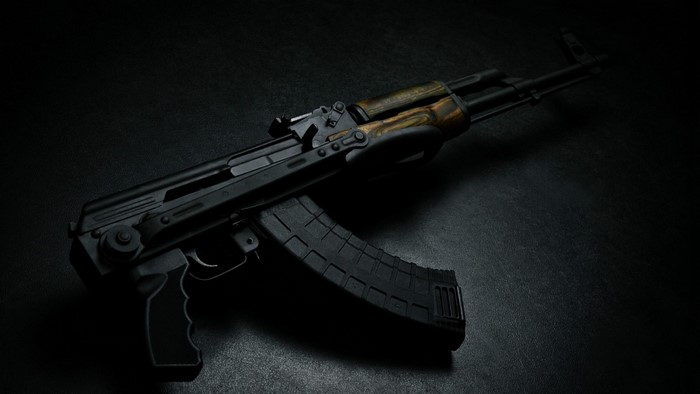 AK-47 assault rifle with wooden furniture
