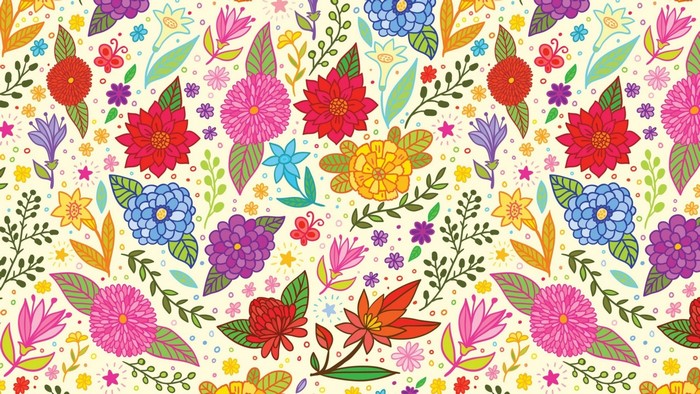 Colorful Hand-Drawn Floral Pattern