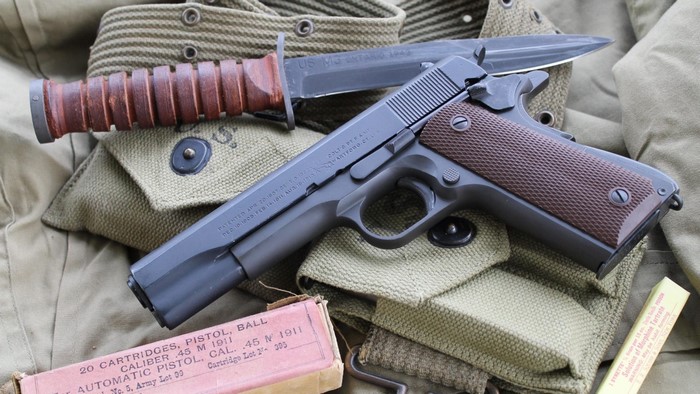 Colt M1911 Pistol and Bayonet