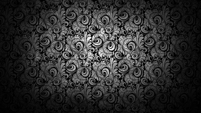 Black and silver ornate floral pattern