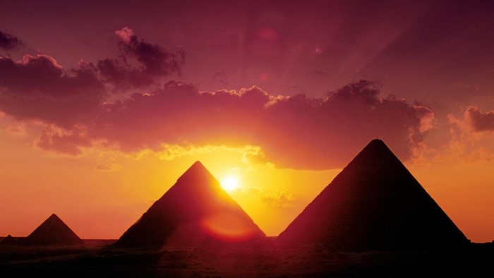 Giza Pyramids at Sunset