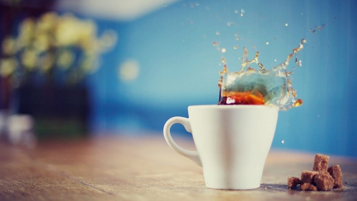 Coffee Splash in White Cup