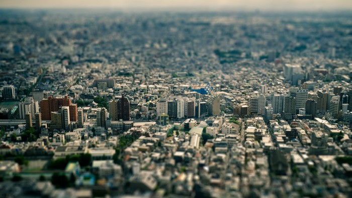 Miniature Tokyo Cityscape Aerial View