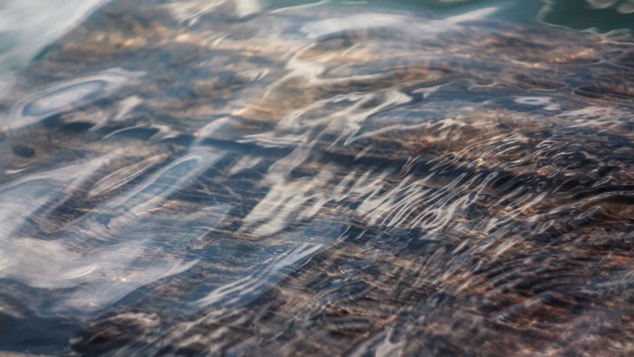 Water flowing over rocks
