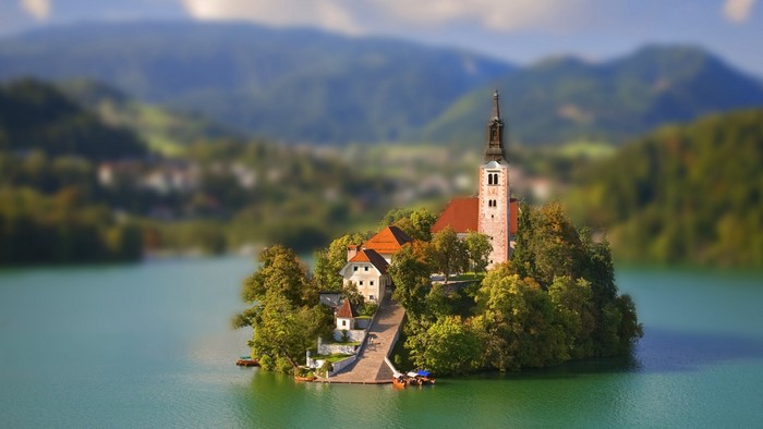 Church on Island in Lake Bled, Slovenia