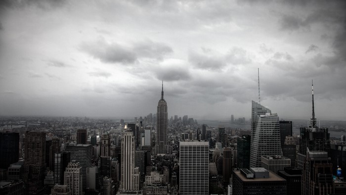 New York City Skyline on a Cloudy Day