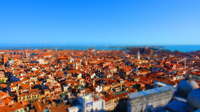 Venice cityscape with tilt-shift effect
