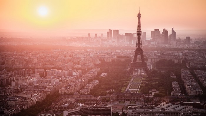 Eiffel Tower Paris Sunset Cityscape