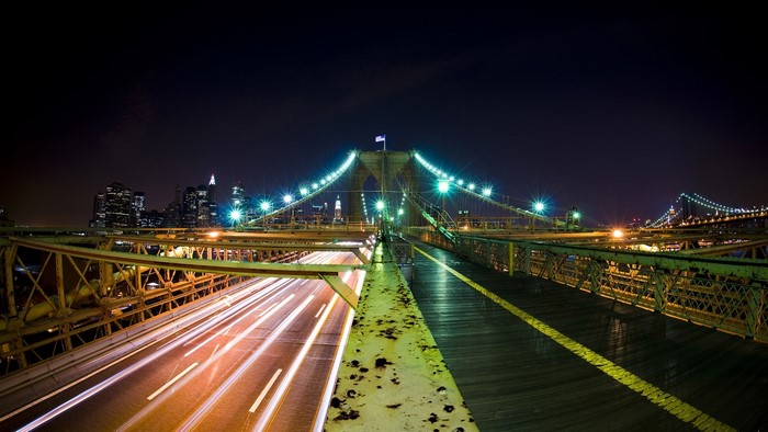 Brooklyn Bridge at Night, New York City