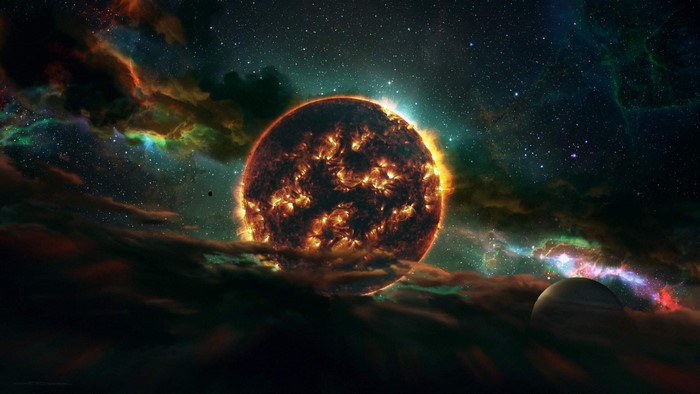 Sun and Planet in Nebula