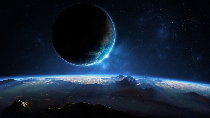 Planet and Mountains from Space