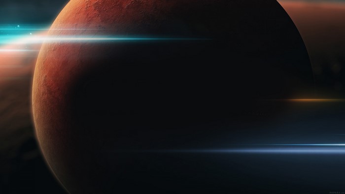 Artistic render of Mars planet in space
