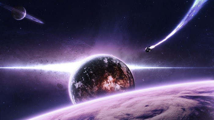 Purple Galaxy Space Art