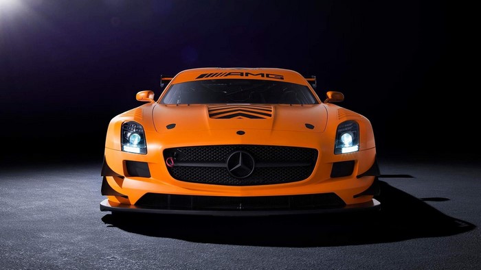 Orange Mercedes-AMG GT3 race car