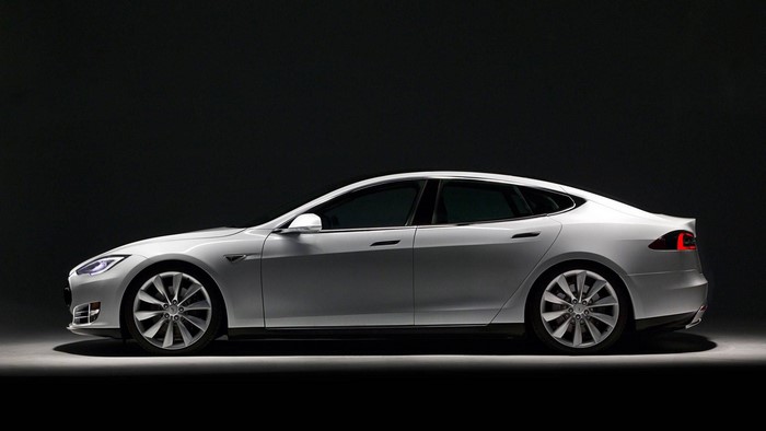 White Tesla Model S Sedan