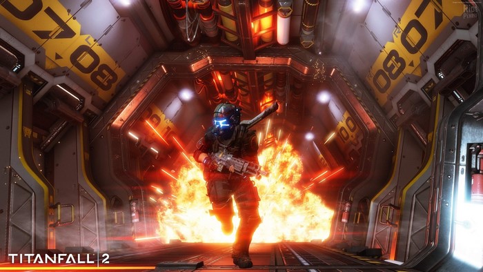 Titanfall 2 Soldier Running Through Fire