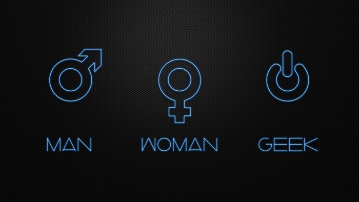 Man, Woman, and Geek symbols