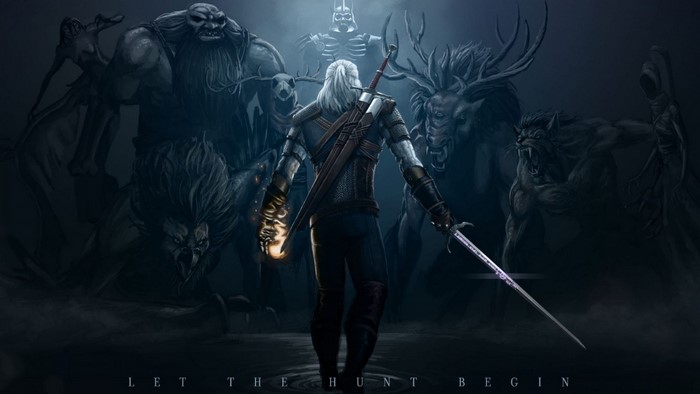 Geralt of Rivia facing monsters from The Witcher 3