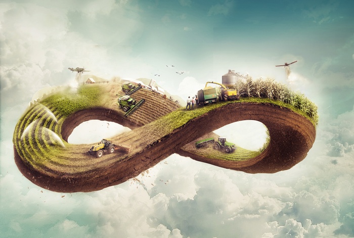 4K Agriculture Plantation Cycle Farming Infinity Loop