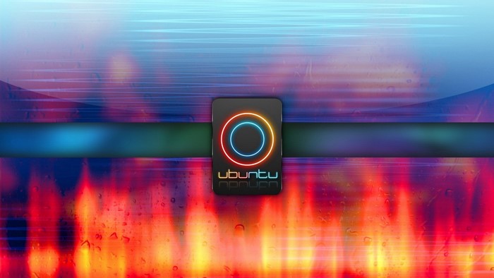 Ubuntu Logo with Fiery Background
