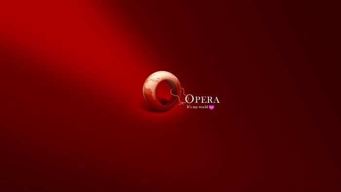 Opera browser logo with a globe and text