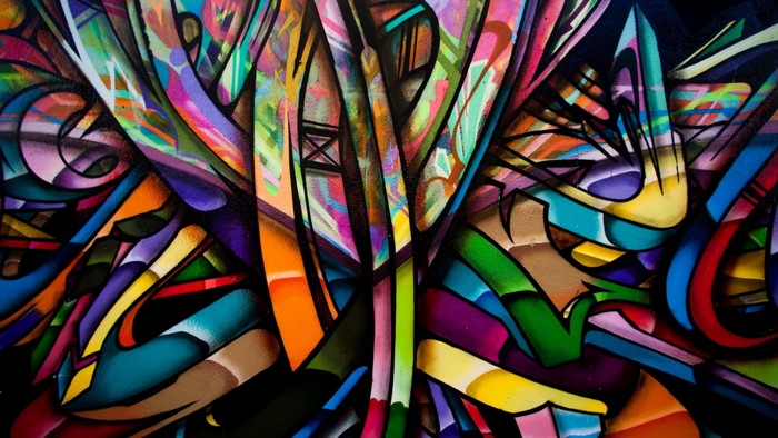 Abstract Graffiti Art with Bold Colors