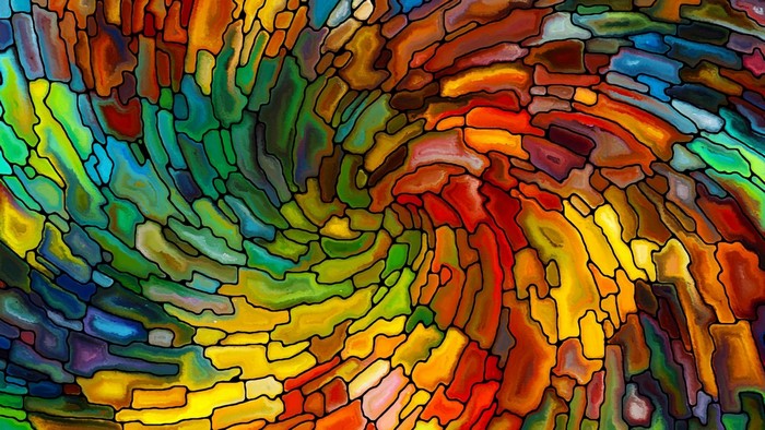Abstract Stained Glass Swirl Pattern