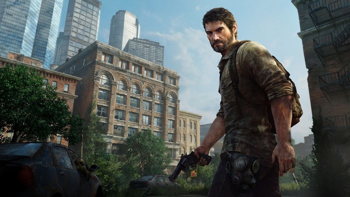 Joel from The Last of Us holding a gun