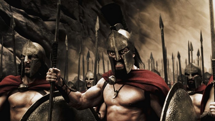 Spartan warriors in formation