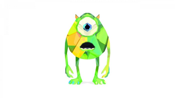 Mike Wazowski from Monsters Inc Low Poly