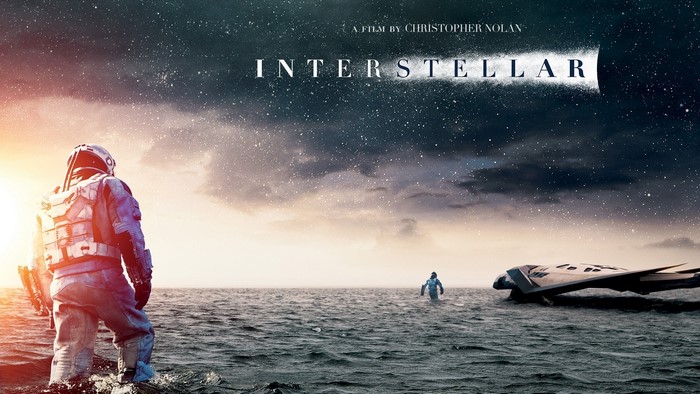 Interstellar Movie Poster with Astronauts and Spaceship