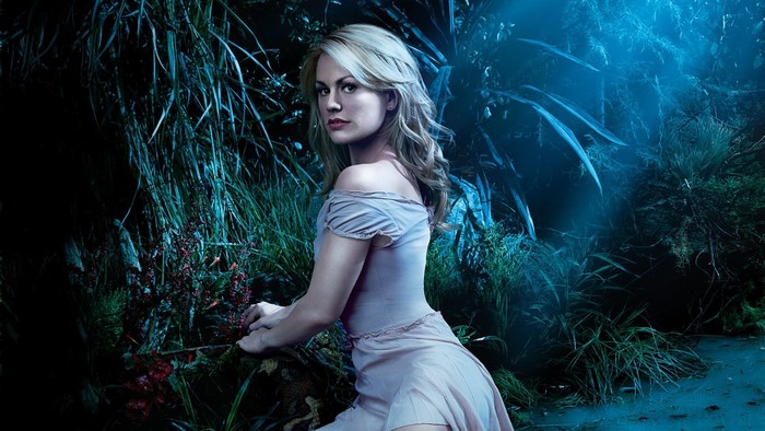Sookie Stackhouse from True Blood in a forest
