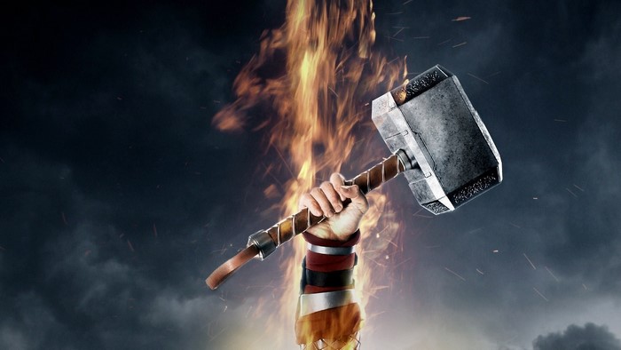 Thor's Hammer Mjolnir with Fire