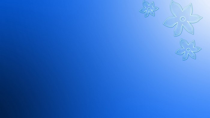 Blue Gradient with Outline Flowers