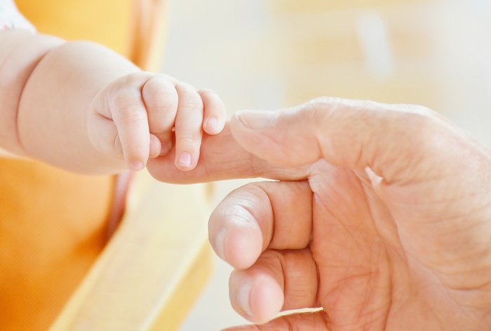 Baby's Hand Holding Adult Finger