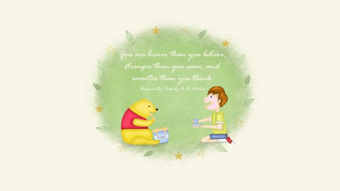 Winnie the Pooh quote with Winnie and Christopher Robin