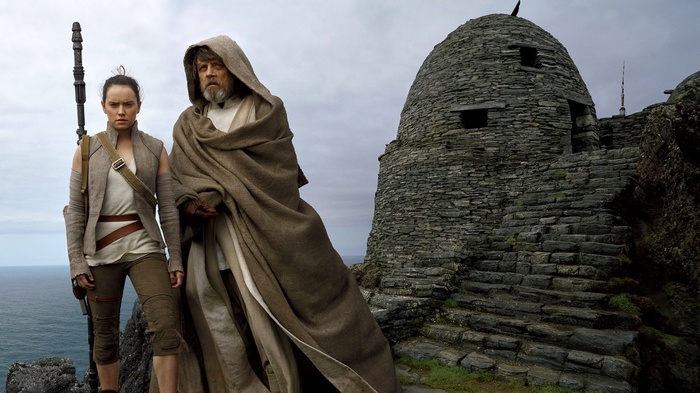 Rey and Luke Skywalker from Star Wars: The Last Jedi 4K
