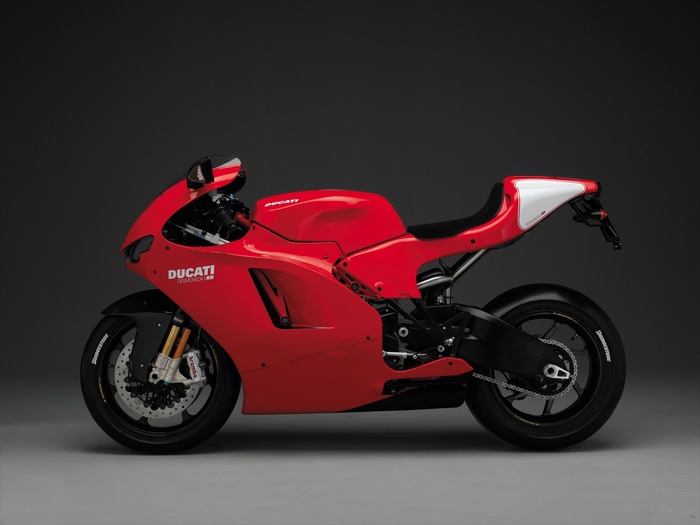 Red Ducati Desmosedici RR motorcycle