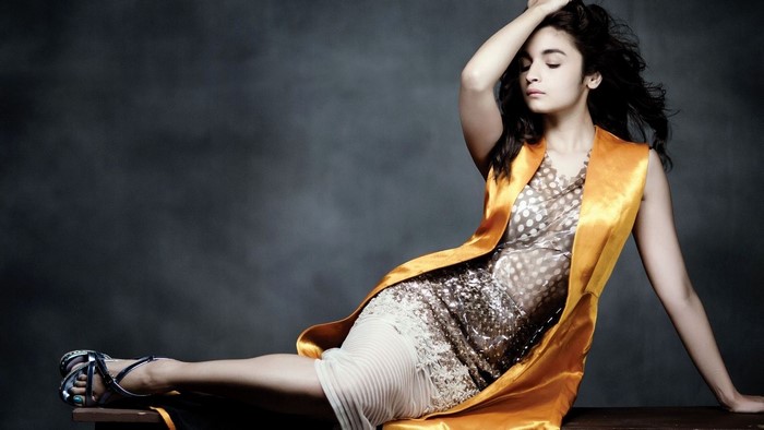Alia Bhatt in orange vest and polka dot dress